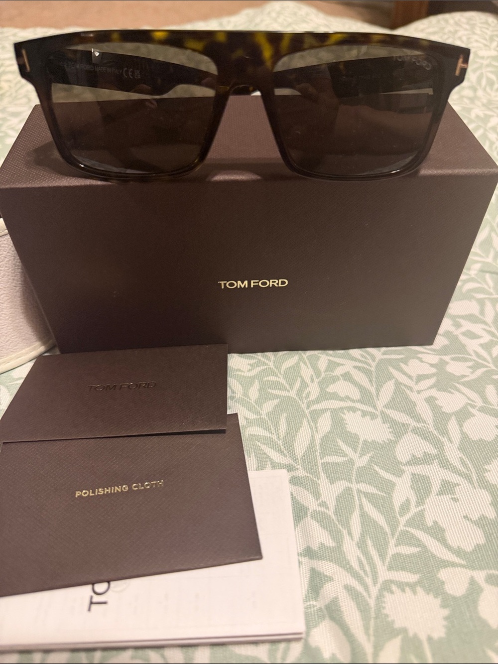Tom Ford Tortoiseshell Sunglasses with Dark Lenses